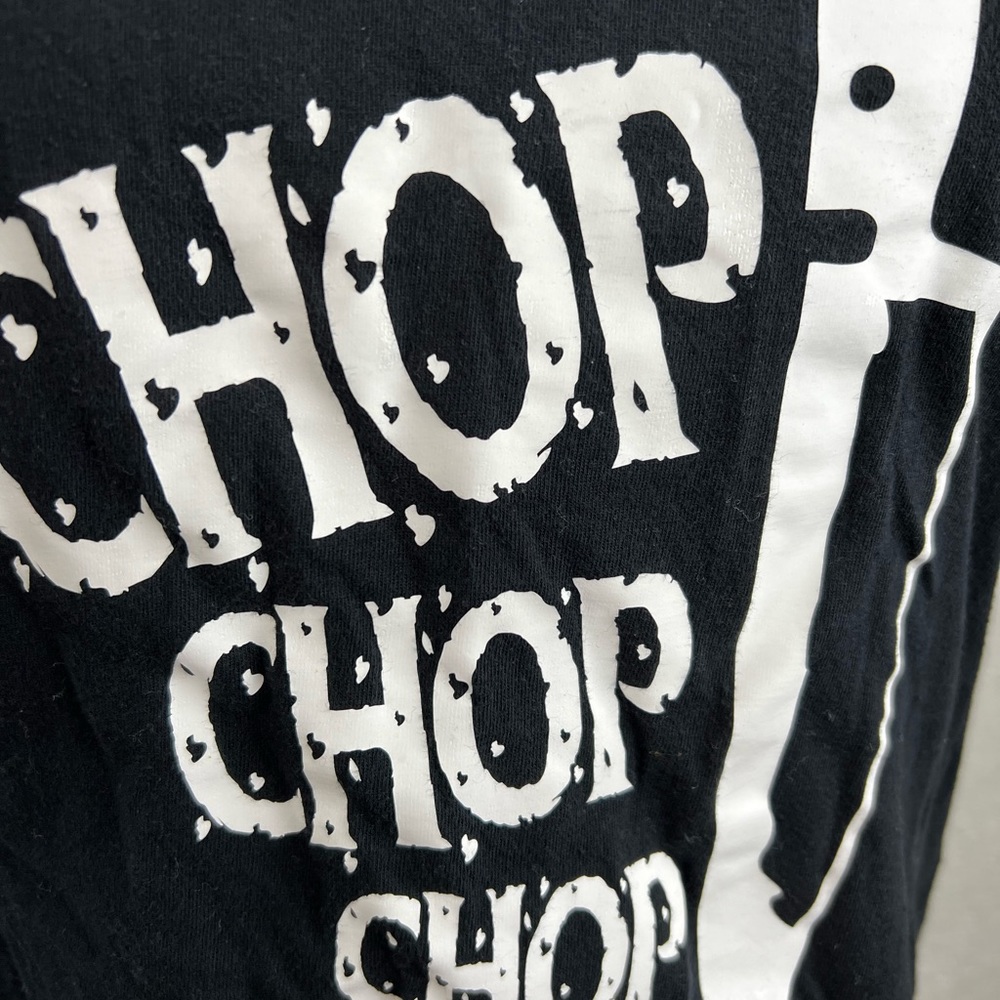 CHEFS KNIFE chop chop - cook gourmet foodie - WOMEN Cotton T-Shirt SIZE XL - Picture 2 of 8